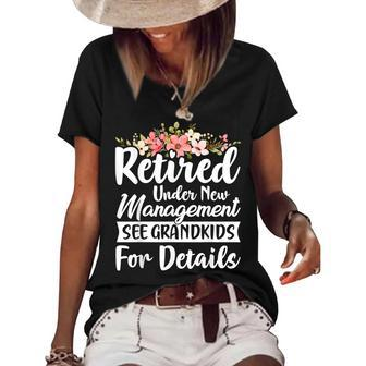 Retired Under New Management See Grandkids Retirement Women's Short Sleeve Loose T-shirt - Seseable
