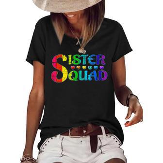 Sister Squad Relatives Birthday Bday Party Women's Short Sleeve Loose T-shirt - Seseable