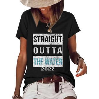 Straight Outta The Water Cool Christian Baptism 2022 Vintage Women's Short Sleeve Loose T-shirt | Mazezy