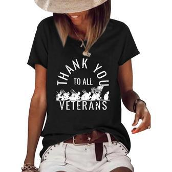 Thank You To All Veterans Veterans Day S For Men Women Women's Short Sleeve Loose T-shirt | Mazezy