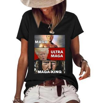 The Return Of The Great Maga King Trump Ultra Maga Women Men Women's Short Sleeve Loose T-shirt | Mazezy