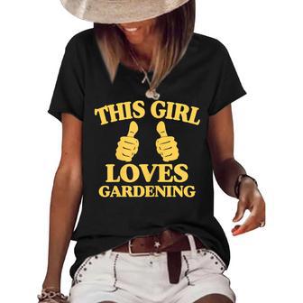 This Girl Loves Gardening Two Thumbs 554 Shirt Women's Short Sleeve Loose T-shirt | Favorety CA