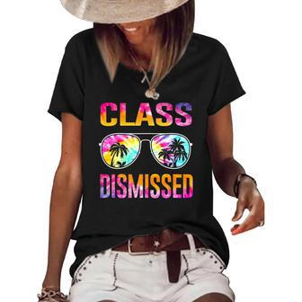 Tie Dye Class Dismissed Last Day Of School Teacher Women's Short Sleeve Loose T-shirt | Mazezy