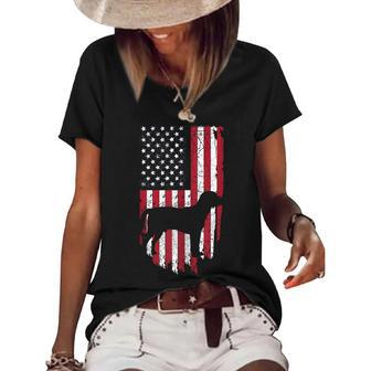 Us Beagle Dog Mom Dad Usa 4Th Of July American Flag Women's Short Sleeve Loose T-shirt - Seseable
