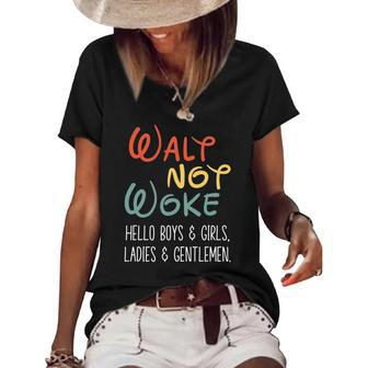 Walt Not Woke Hello Boys & Girls Ladies & Gentlemen Women's Short Sleeve Loose T-shirt | Mazezy
