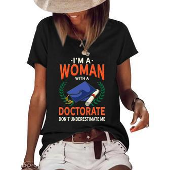 Women Doctoral Degree Gift - Funny Phd Graduation Gift Women's Short Sleeve Loose T-shirt | Mazezy