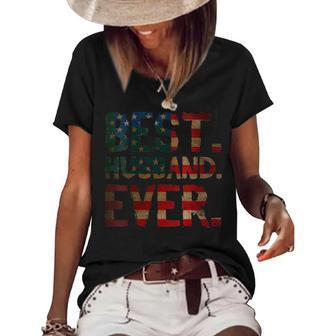 Womens 4Th Of July Fathers Day Usa Dad Gift - Best Husband Ever Women's Short Sleeve Loose T-shirt - Seseable
