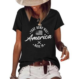 Womens 4Th Of July Pregnancy Announcement For Dad And Mum Bump Women's Short Sleeve Loose T-shirt - Seseable