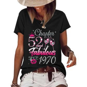 Womens Chapter 52 Fabulous Since 1970 52Nd Birthday Queen Women's Short Sleeve Loose T-shirt - Seseable