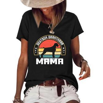 Womens Deutsch Drahthaar Mama German Wirehaired Pointer For Women Women's Short Sleeve Loose T-shirt | Mazezy