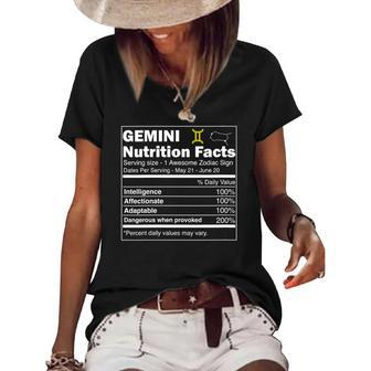 Womens Gemini S Nutrition Astrology Zodiac Sign Horoscope Women's Short Sleeve Loose T-shirt | Mazezy