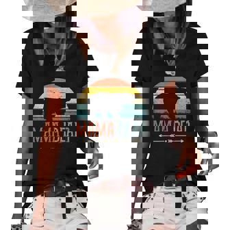 Womens Mama Bear Vintage Mom Mothers Day Retro Mom Women's Short Sleeve Loose T-shirt | Mazezy