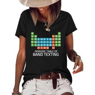 Womens Marching Band Periodic Table Of Band Texting Elements Funny Women's Short Sleeve Loose T-shirt | Mazezy