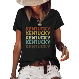Womens Retro Kentucky Vintage 80S Style Women's Short Sleeve Loose T-shirt | Mazezy