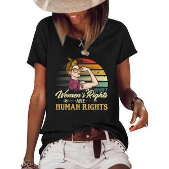 Womens Rights Are Human Rights Feminism Protect Feminist Women's Short Sleeve Loose T-shirt | Mazezy