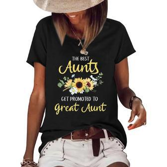 Womens The Best Aunts Get Promoted To Great Aunt New Great Aunt Women's Short Sleeve Loose T-shirt | Mazezy