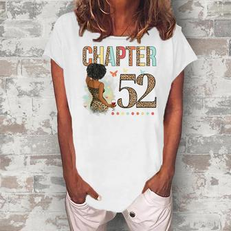 Chapter 52 Years Old 52Nd Birthday Leopard Afro Black Womens Women's Loosen T-shirt - Seseable