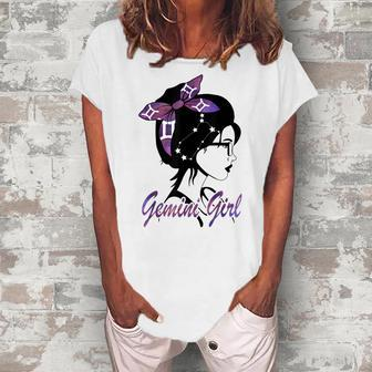 Gemini Girl Birthday Gemini Woman Zodiac Sign Women's Loosen T-shirt - Seseable