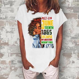 Remembering My Ancestors Junenth Black Freedom 1865 Women's Loosen T-Shirt | Mazezy