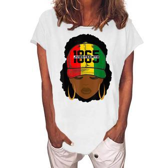 1865 Junenth Hat Womens Independence Day Freedom Day Women's Loosen T-Shirt | Mazezy