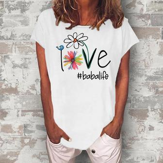 Baba Grandma Idea Baba Life Women's Loosen T-shirt - Seseable