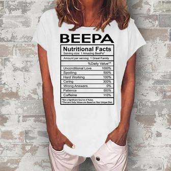 Beepa Grandpa Beepa Nutritional Facts Women's Loosen T-shirt - Seseable