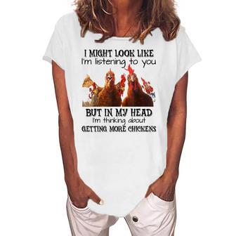Chickens Farmer I Might Look Like Im Listening To You Women's Loosen T-Shirt | Mazezy