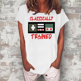 Classically Trained Shirt Funny Gamer Shirt Gamer Shirt Video Game Shirt Gamer Gift Funny Musician Shirt Women's Loosen Crew Neck Short Sleeve T-Shirt | Favorety DE