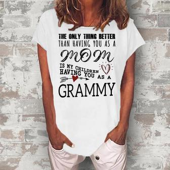 Grammy Grandma Grammy The Only Thing Better Women's Loosen T-shirt - Seseable