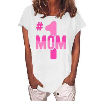 Hashtag Number One Mom Idea Mama Women Women's Loosen T-Shirt | Mazezy