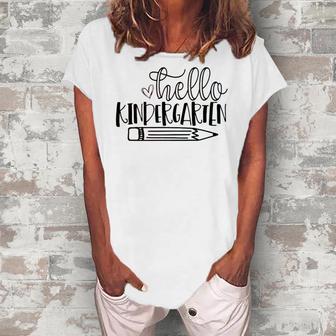 Hello Kindergarten V2 Women's Loosen Crew Neck Short Sleeve T-Shirt | Favorety