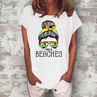 Hola Beaches Beach Vacation Summer For Women Men Women's Loosen T-Shirt | Mazezy