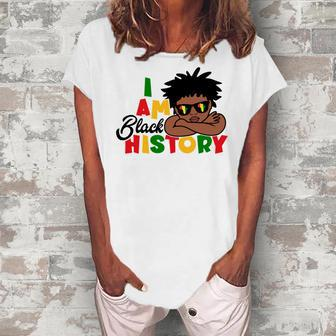 I Am Black History For Kids Boys Black History Month Women's Loosen Crew Neck Short Sleeve T-Shirt | Favorety