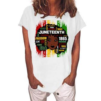 Juneteenth Girl Shirt Women's Loosen Crew Neck Short Sleeve T-Shirt - Monsterry