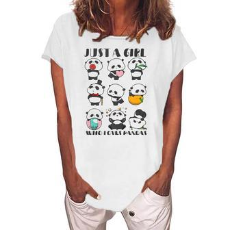 Just A Girl Who Loves Pandas For Women Lover Panda Women's Loosen T-Shirt | Mazezy UK