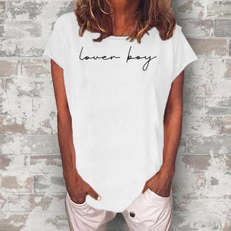 Lover Boy Women's Loosen Crew Neck Short Sleeve T-Shirt | Favorety CA