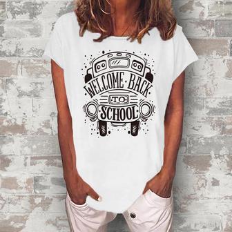 New Welcome Back To School Women's Loosen Crew Neck Short Sleeve T-Shirt | Favorety CA