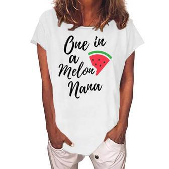 Womens One In A Melon Nana Watermelon Women's Loosen T-Shirt | Mazezy