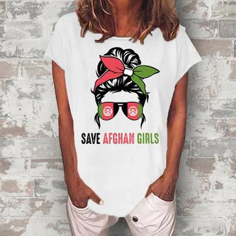 Save Afghan Girls Women's Loosen Crew Neck Short Sleeve T-Shirt | Favorety