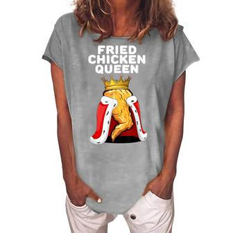 Fried Chicken Queen Womens Junk Fast Food Lover Women's Loosen T-shirt - Seseable