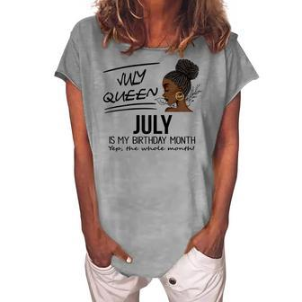 Womens July Queen July Is My Birthday Month Black Girl Women's Loosen T-shirt - Seseable