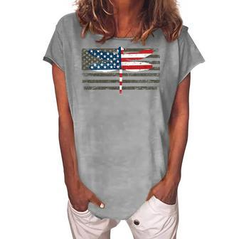 4Th Of July Dragonfly Patriotic Us American Flag Women's Loosen T-shirt - Seseable