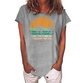 Sunset Beach Palm Trees Summer Vibes Retro Tropical Summer Women's Loosen T-shirt