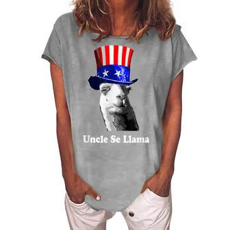 Uncle Se Llama July 4Th Fireworks Hipster Women's Loosen T-shirt - Seseable