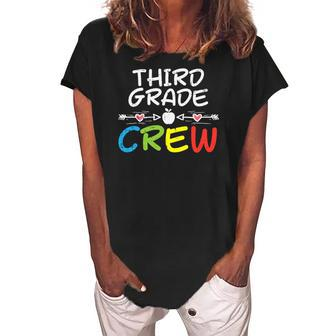3Rd Third Grade Crew First Day Of School Boys Girls Teacher Women's Loosen Crew Neck Short Sleeve T-Shirt | Mazezy