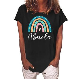 Abuela Rainbow Gifts For Women Family Matching Birthday Women's Loosen Crew Neck Short Sleeve T-Shirt | Mazezy