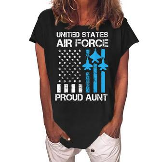 Air Force Us Veteran | Proud Air Force Mom 4Th Of July Women's Loosen Crew Neck Short Sleeve T-Shirt - Seseable
