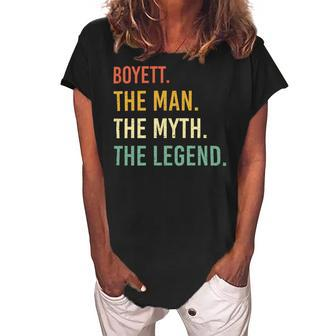 Boyett Name Shirt Boyett Family Name Women's Loosen Crew Neck Short Sleeve T-Shirt - Monsterry UK