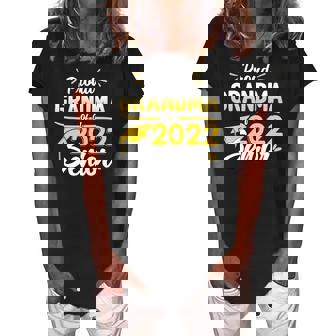 Class Of 2022 Graduation Proud Grandma Of A 2022 Senior Women's Loosen Crew Neck Short Sleeve T-Shirt | Mazezy