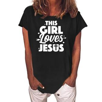 Cool Jesus Art For Girls Women Kids Jesus Christian Lover Women's Loosen Crew Neck Short Sleeve T-Shirt